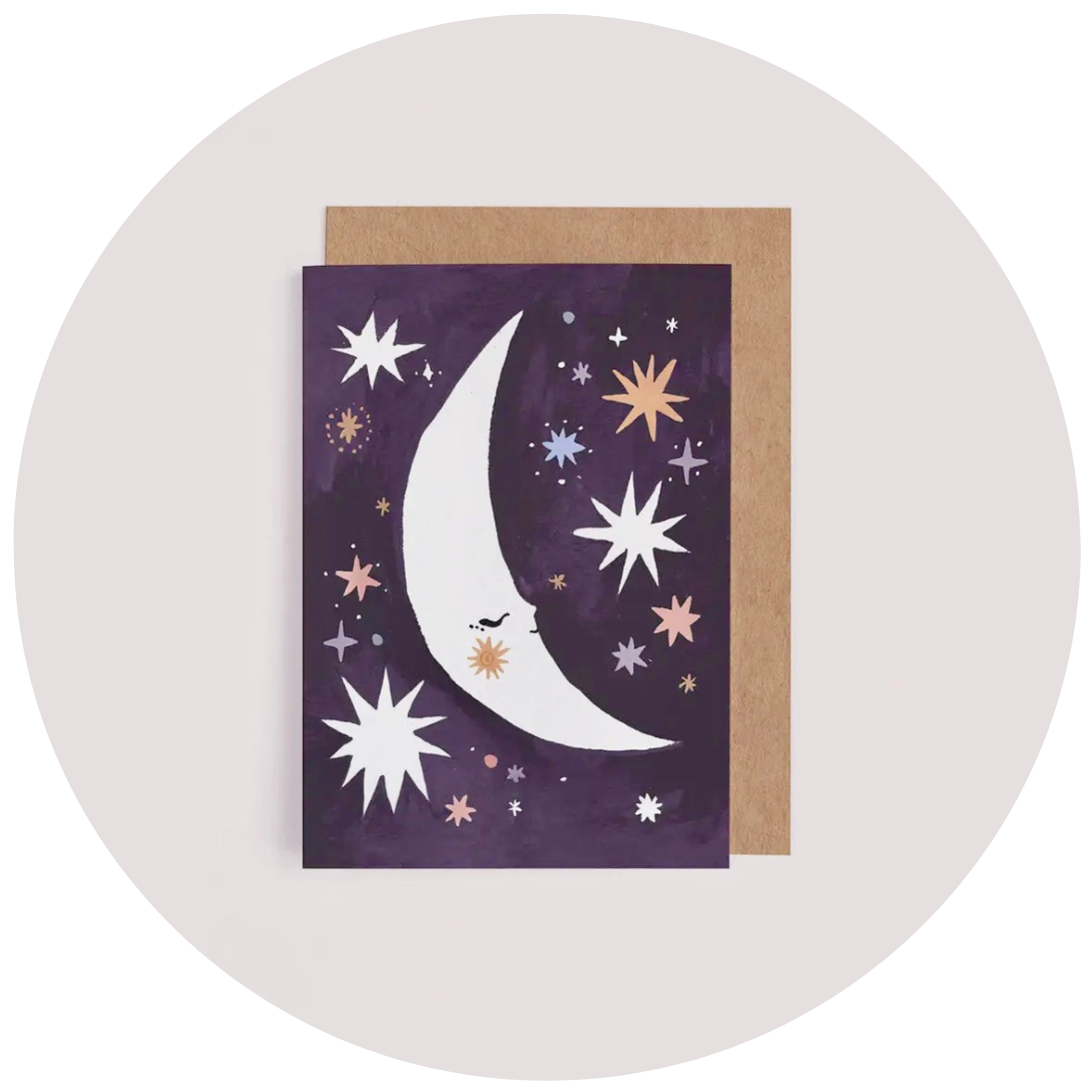 Sleeping Moon Mini Greeting Card