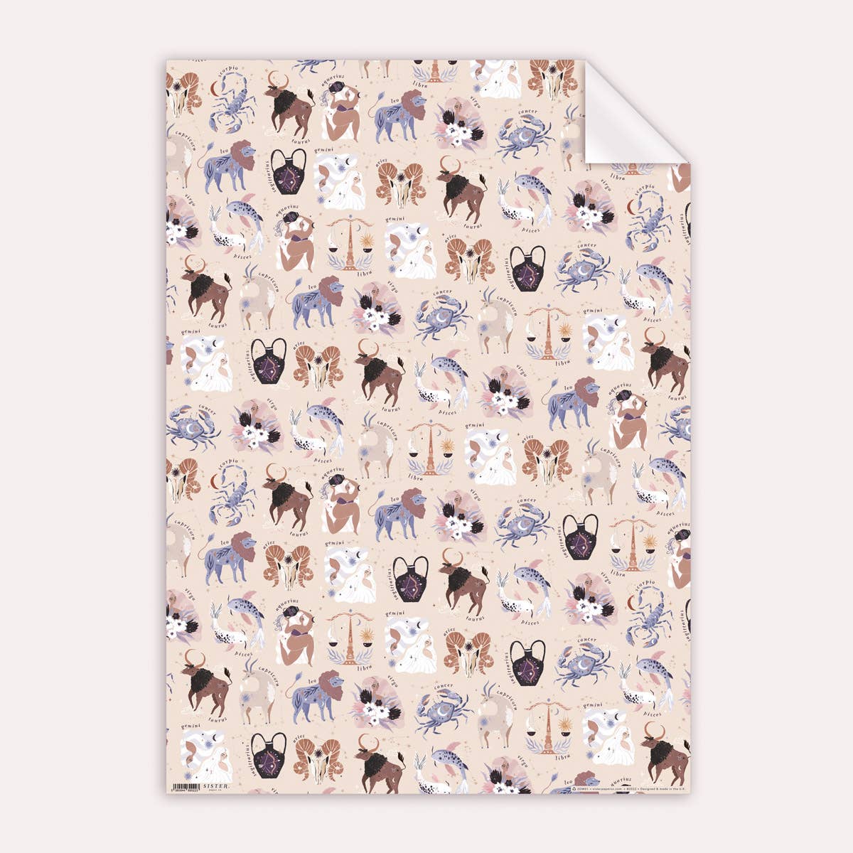 Zodiac Gift Wrap Sheet | Star Sign Wrapping Paper | Craft Paper