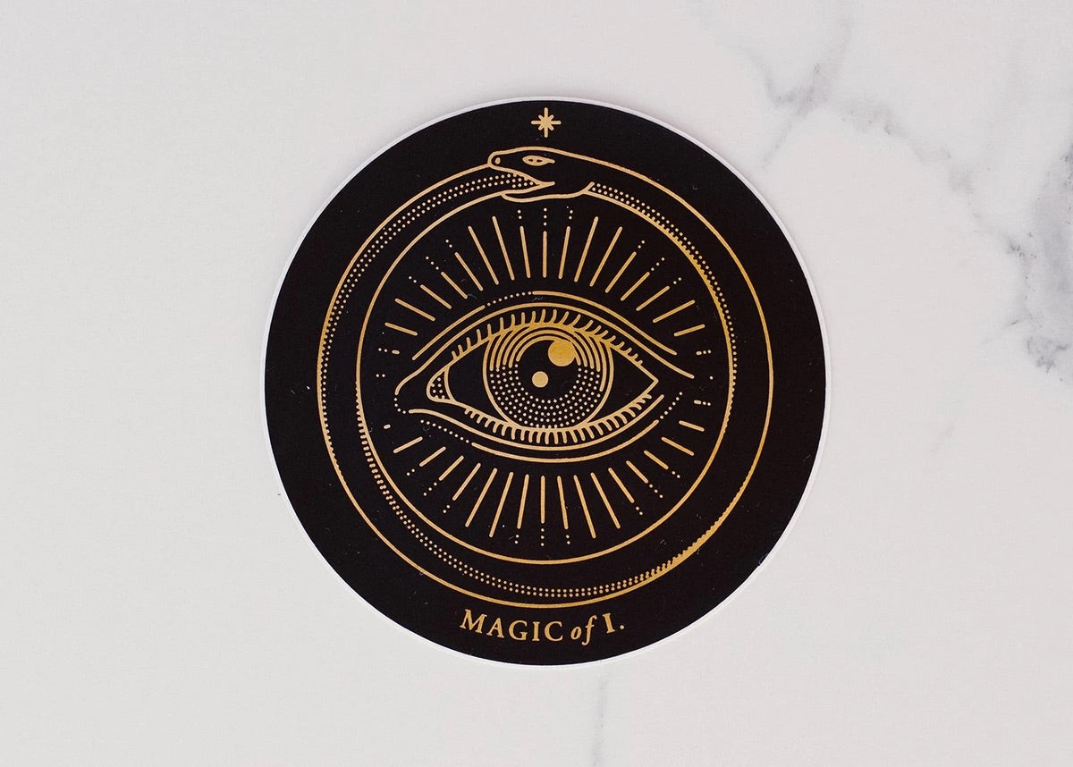 MAGIC OF I. ‘DARKNESS’ HOLOGRAPHIC STICKER, BLACK