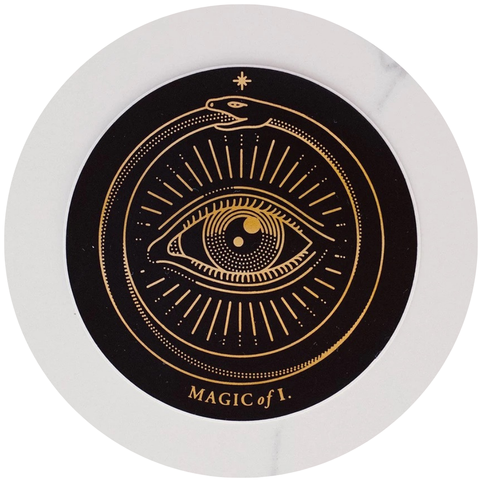 MAGIC OF I. ‘DARKNESS’ HOLOGRAPHIC STICKER, BLACK