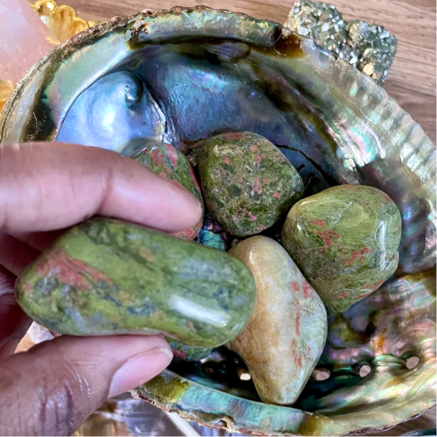 LARGE UNAKITE HEALING TUMBLESTONE